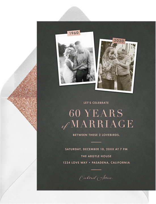 50th wedding anniversary invitations: Scrapbook style