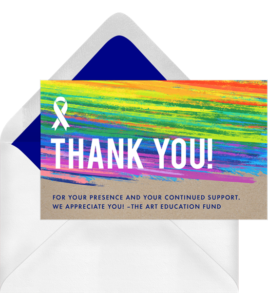 Rainbow pastel colored business thank you cards