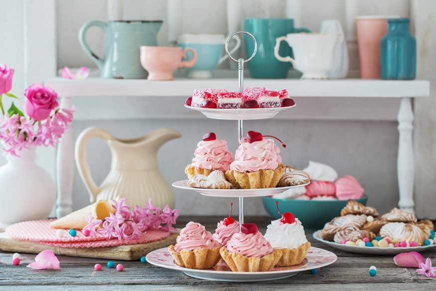 tea party ideas: several pastries on display