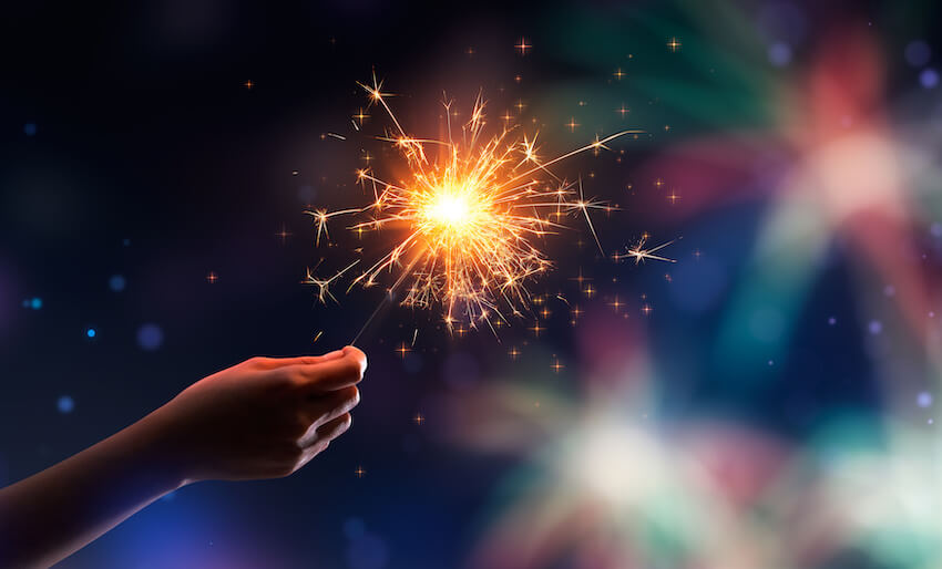 Person holding a sparkler