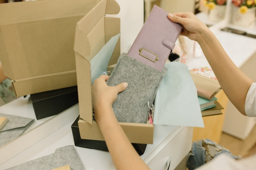 Person opening a gift