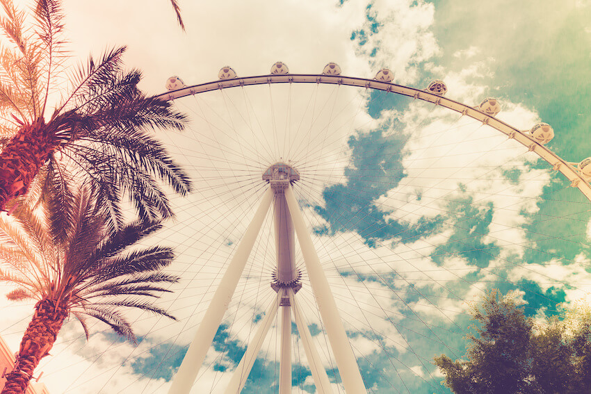 Portrait of a ferris wheel