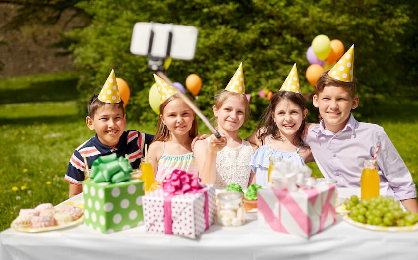 Portrait of kids smiling at the camera