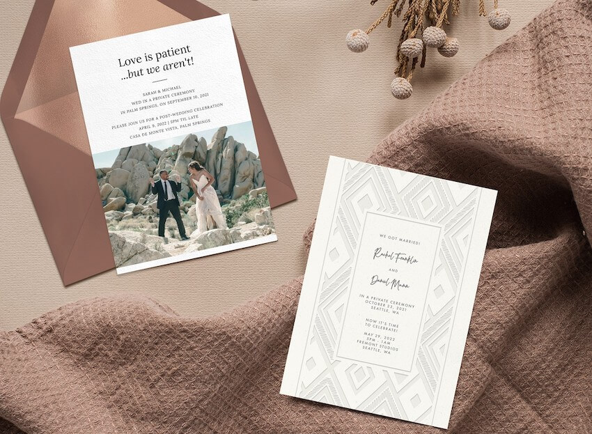 Already Married Reception Invitations: Message and Design Ideas
