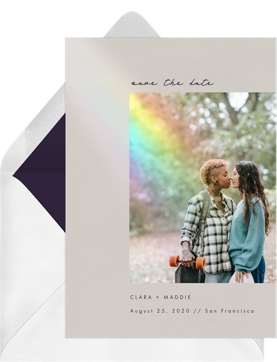 photo invitations: rainbow Save the Date invite