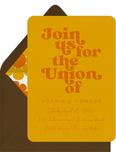 Wedding themes: Retro Union wedding invitation