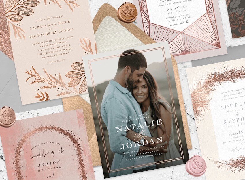 Rose Gold Wedding Invitations: 15 Blush-Worthy Invites for Your Guests