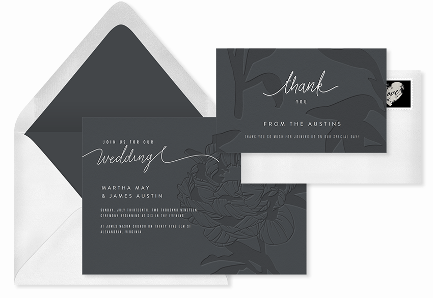 simple subtle florals invitation template
