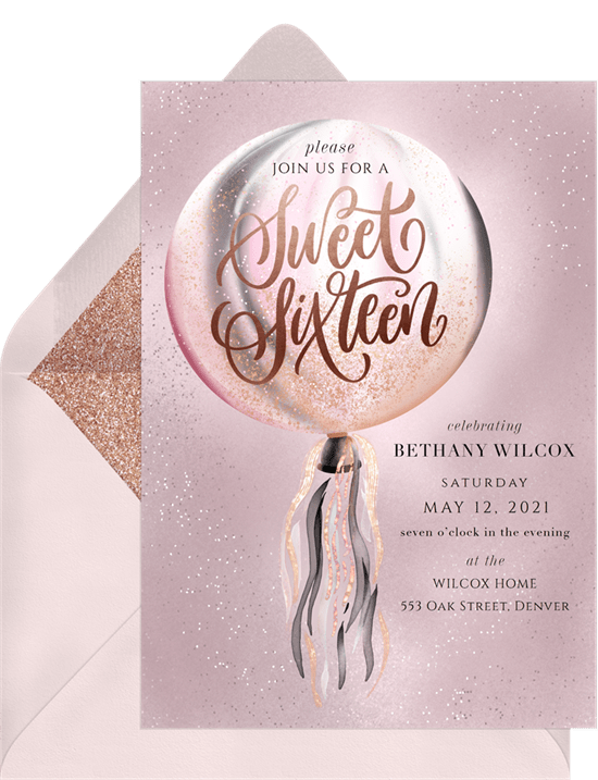Sweet 16 Party Invitations