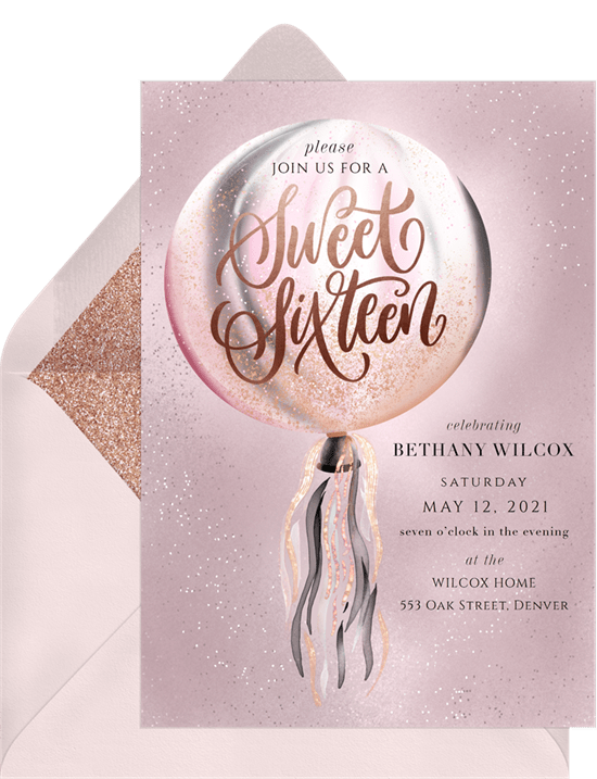 Sweet Sixteen Invitations