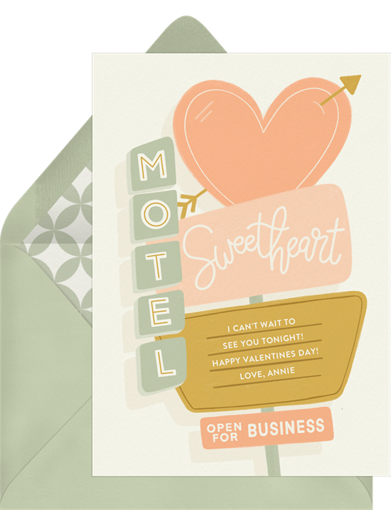 Sweetheart Motel Valentine's Day Card from Greenvelope