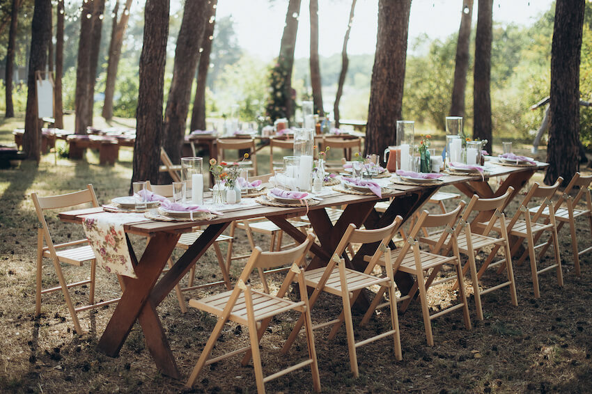 Table setting at a farm