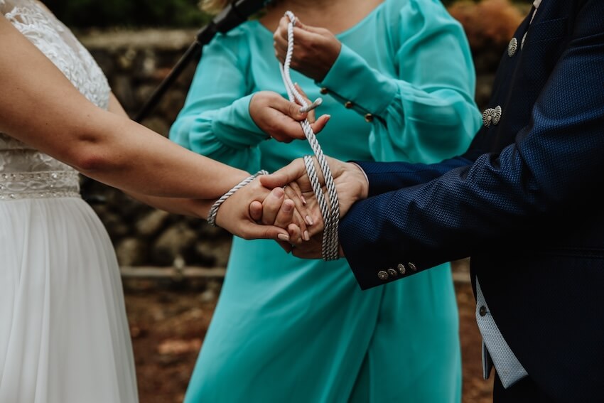 Traditional handfasting ceremony