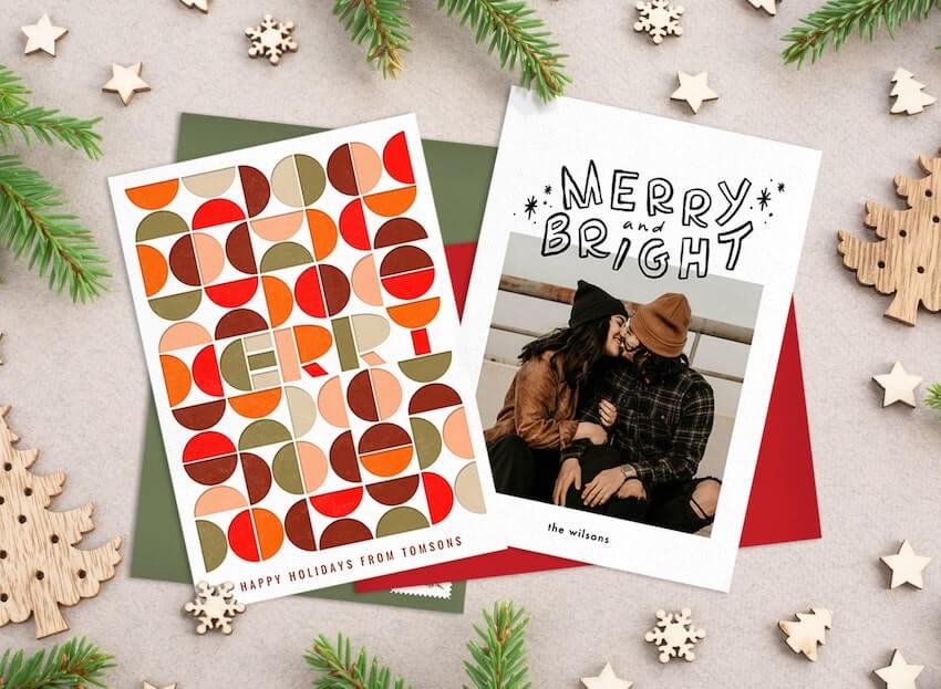 DIY Christmas cards: two Christmas cards