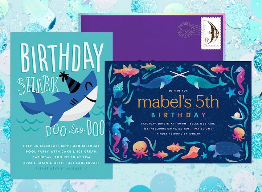 Under the sea birthday party invitations