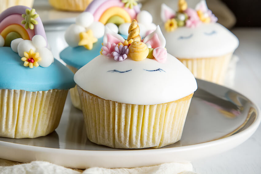 Unicorn themed cupcakes