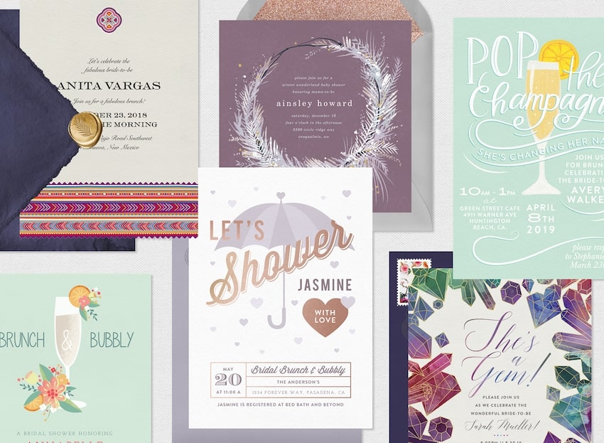 Bridal shower ideas: various bridal shower invitation cards