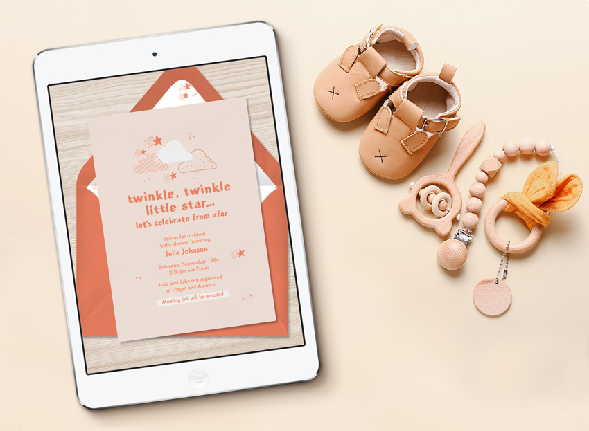 Mobile baby shower store invitations