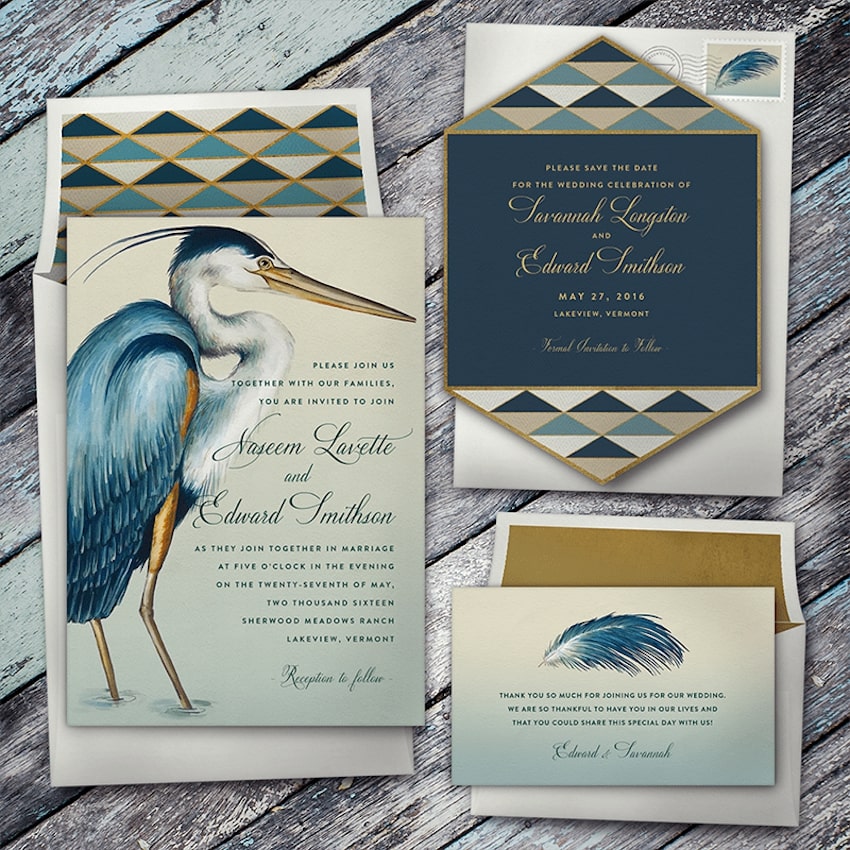 Green wedding: wedding invitation cards