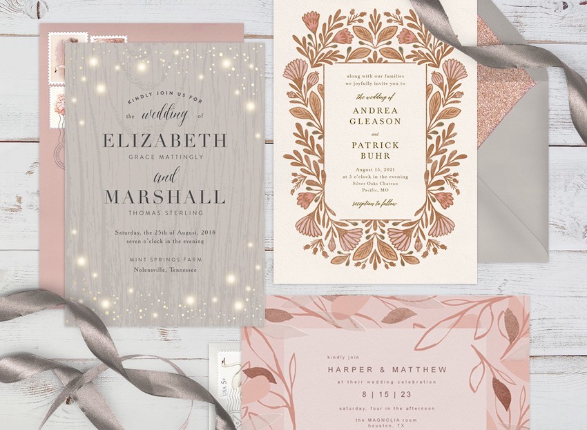 Different wedding invitations