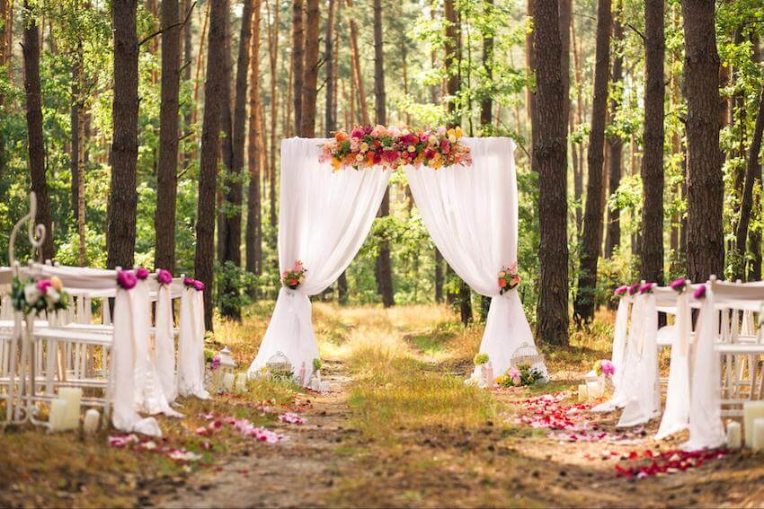 Songs to walk down the aisle to: wedding setting at a forest