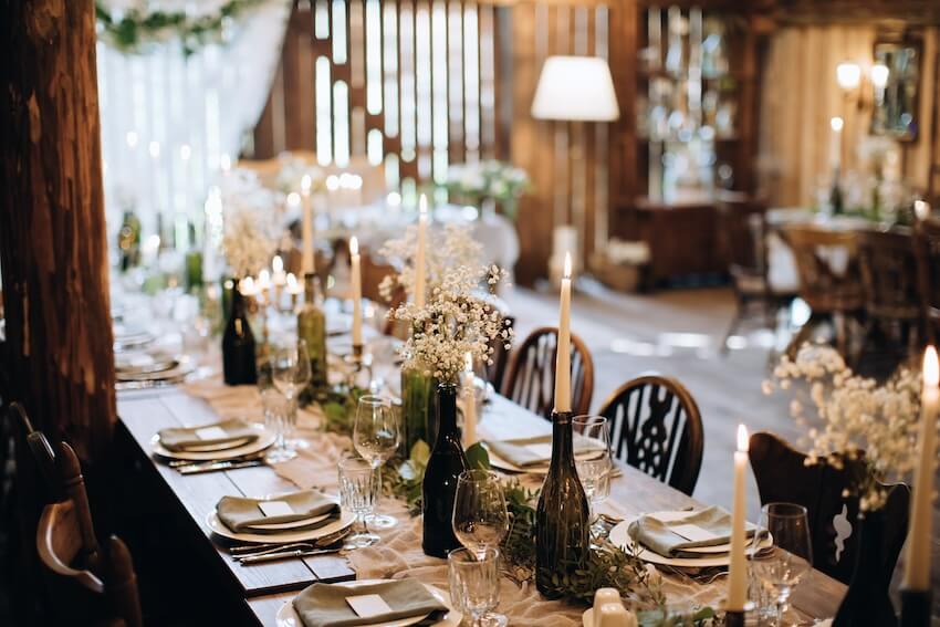 Country wedding table setting