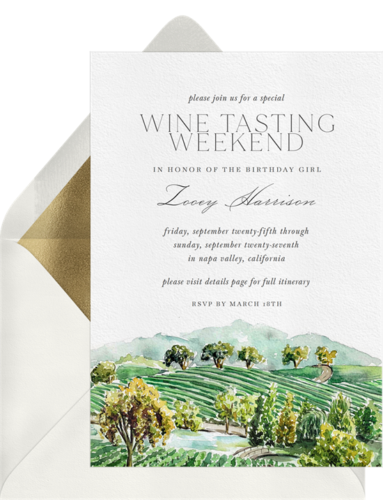 Things to do on your birthday: An invitation for a wine tasting party