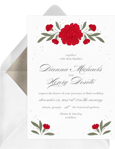 Wedding themes: Winter Roses Invitation