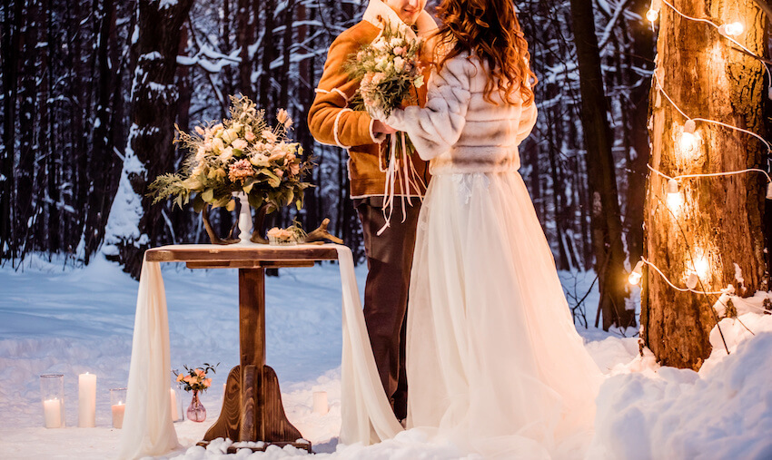 Winter wedding setting
