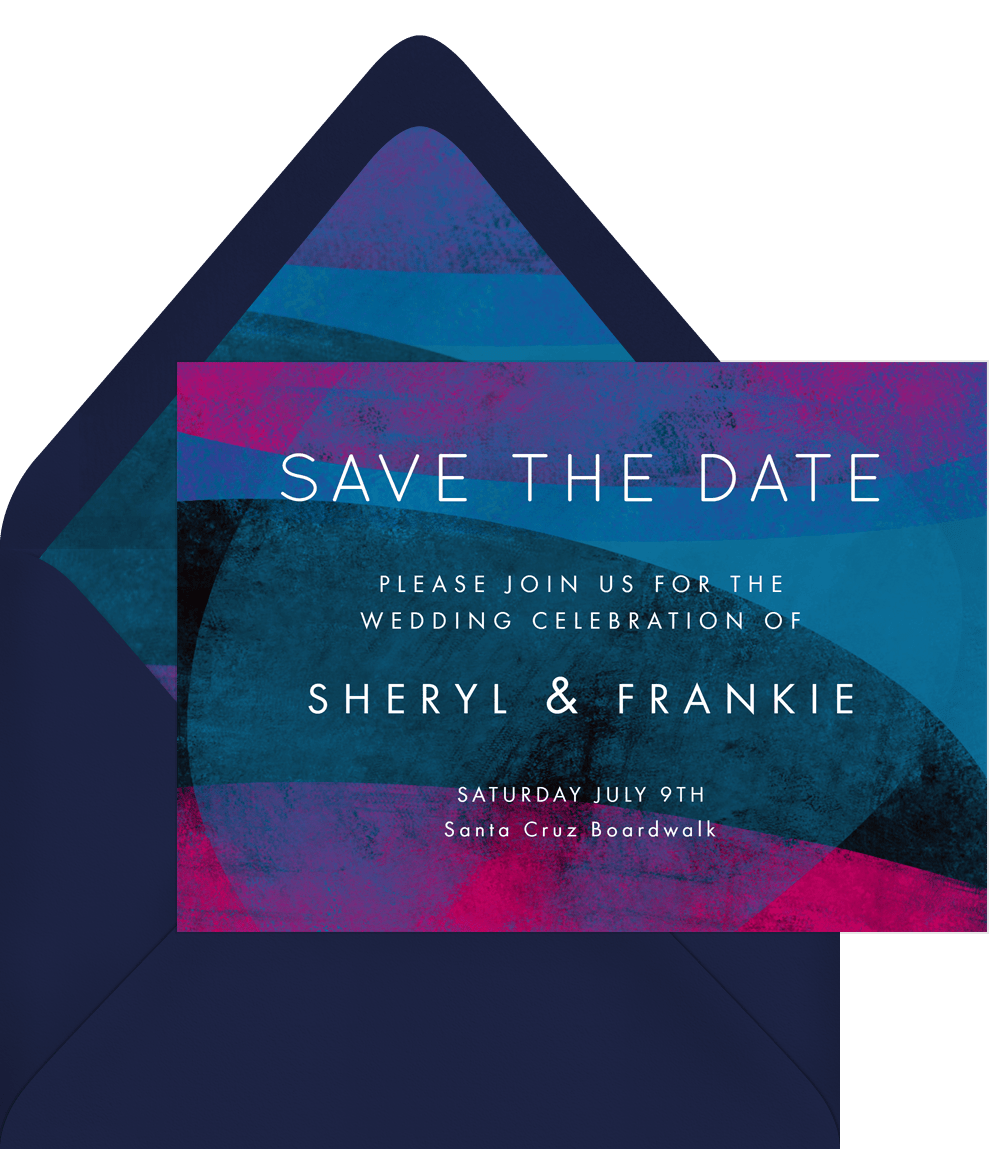 Abstract Art Save The Dates in Blue