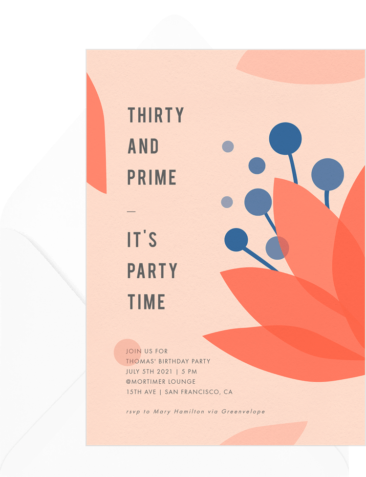 Abstract Flower Invitations