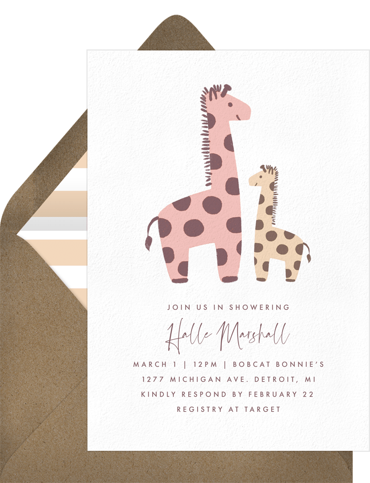 Adorable Giraffes Invitations