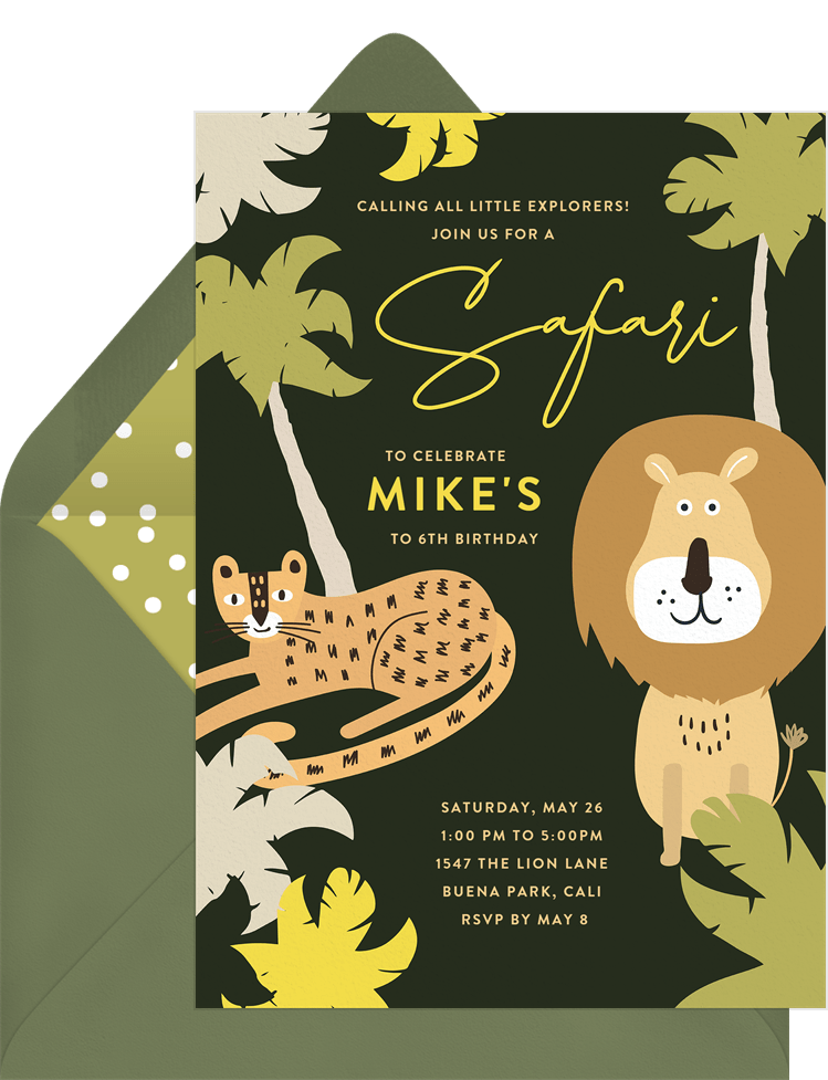 safari photo invitations