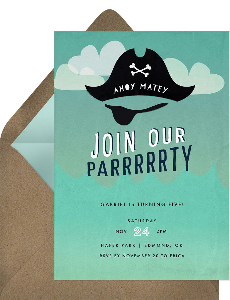 Ahoy Matey Invitations Greenvelope Com