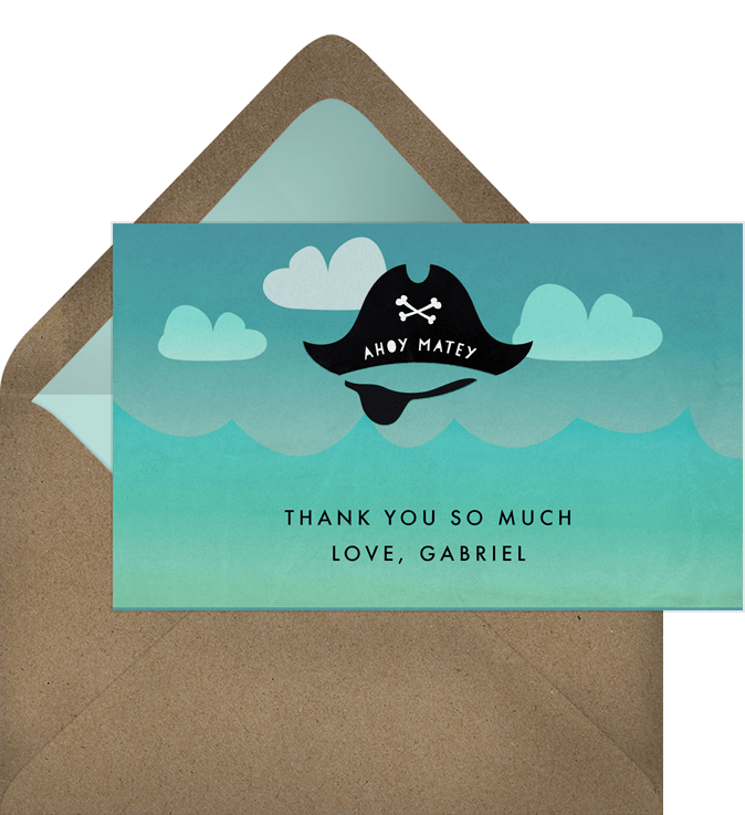 Ahoy Matey Thank You Notes In Blue Greenvelope Com