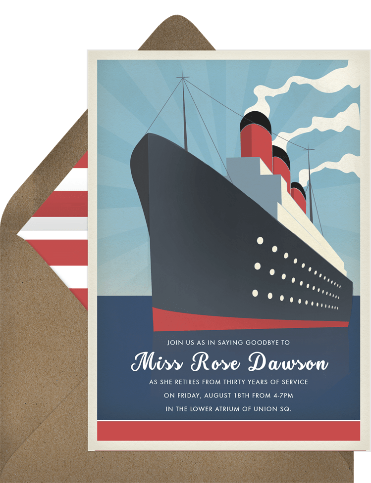 All Aboard Invitations in Red | Greenvelope.com