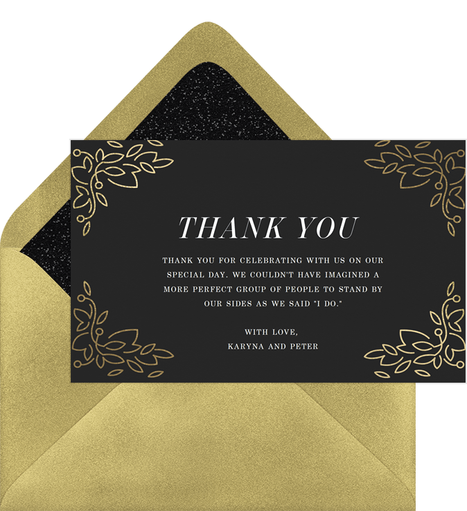 Art Deco Inspired Thank You Notes In Black Greenvelope Com