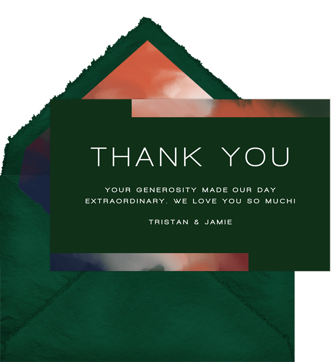 Artistic Bands Thank You Notes in Green