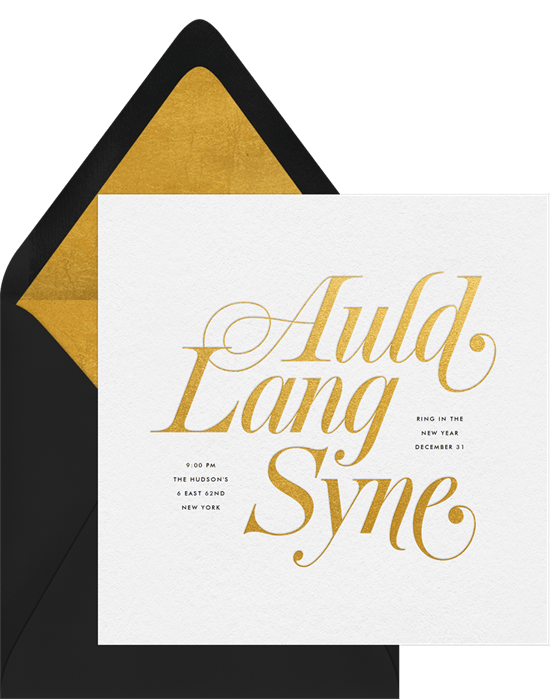 Auld Lang Syne Invitations Greenvelope Com