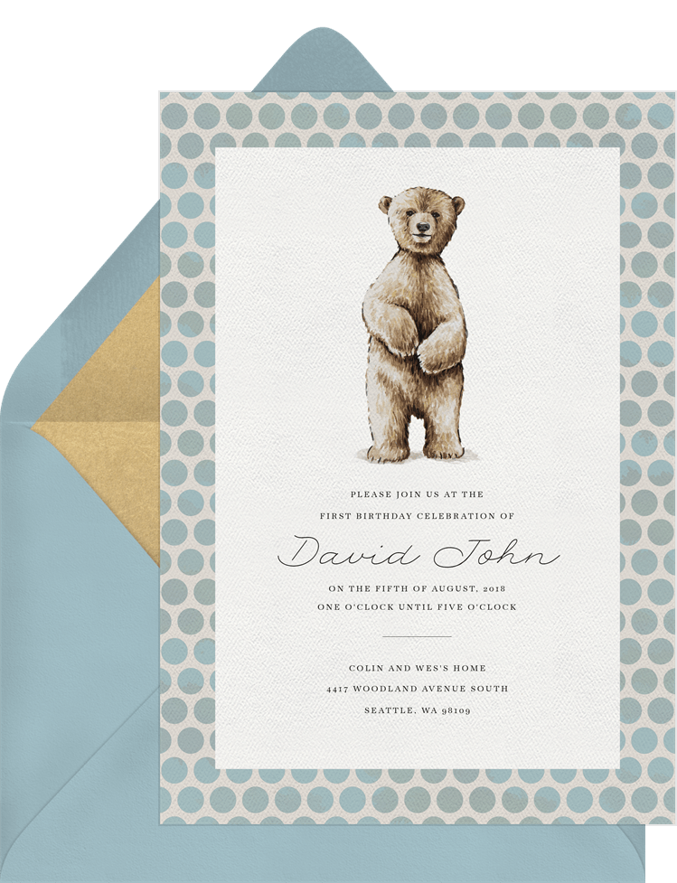 baby bear invitations