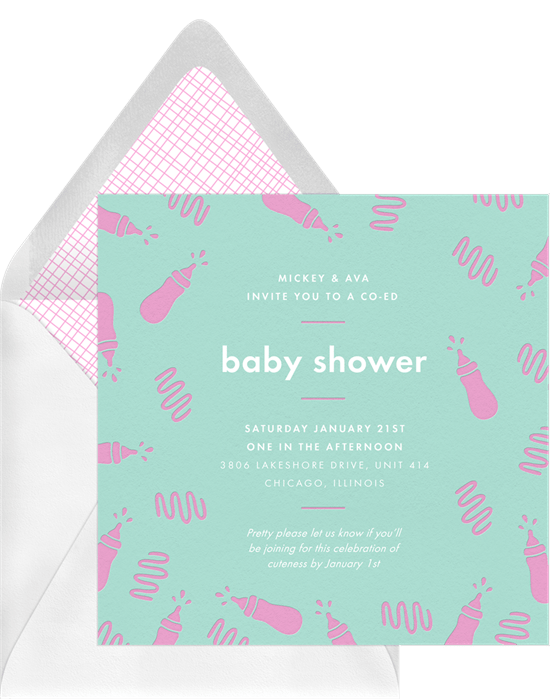 baby bottle invitations