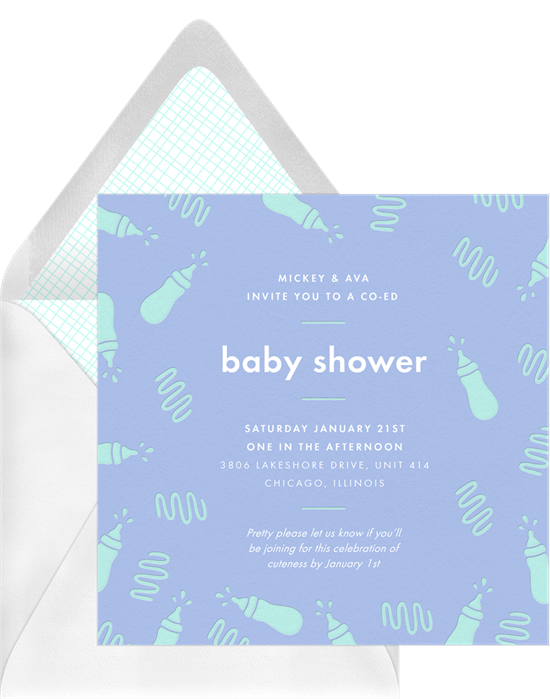 baby bottle invitations