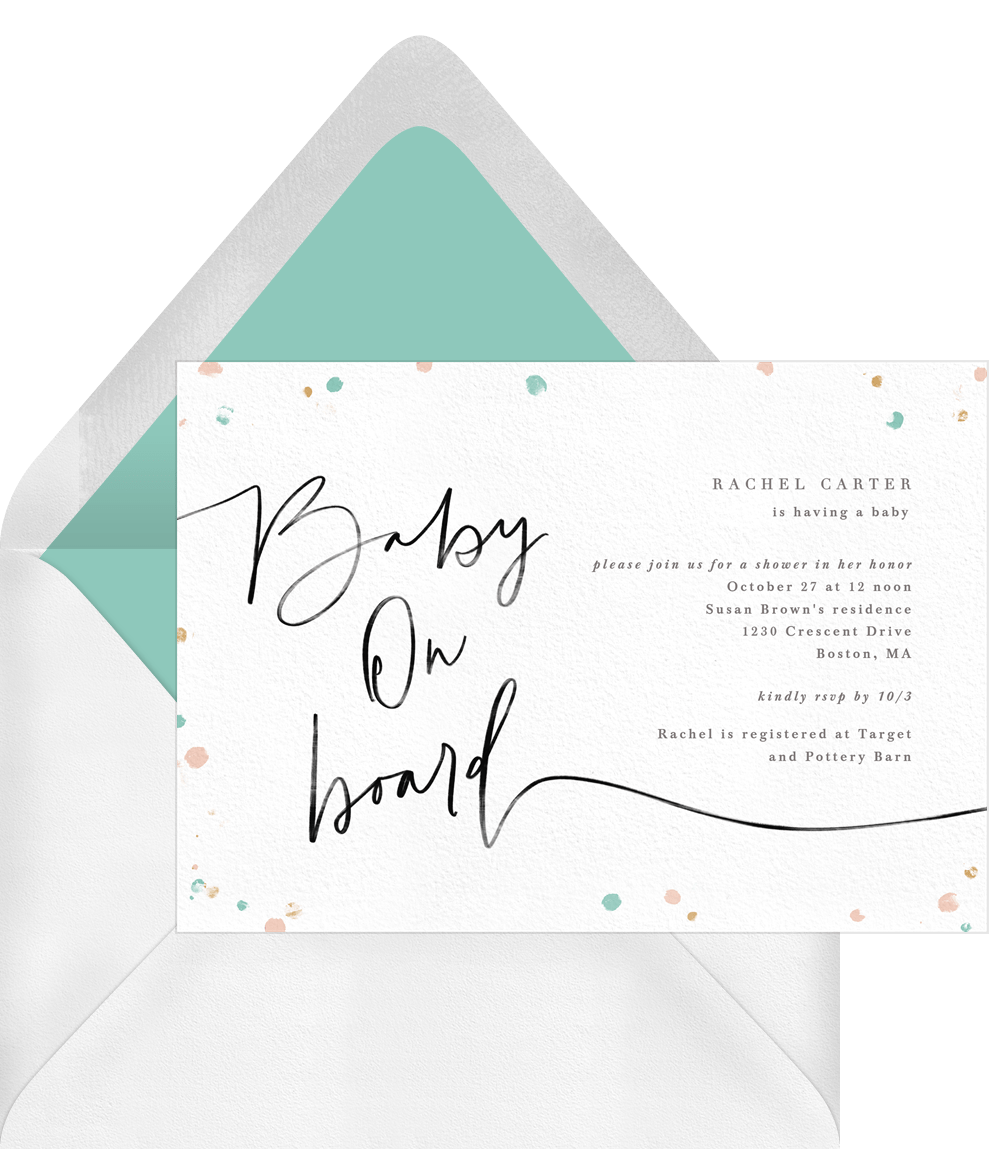 baby on board baby shower invitations