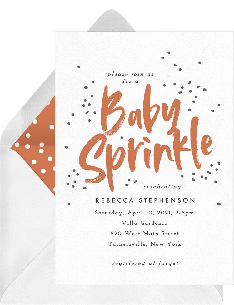 Baby Sprinkle Invitations In Orange Greenvelope Com