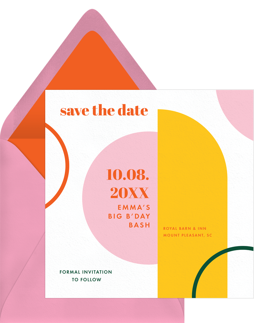 Balanced Shapes Invitations In Yellow Greenvelope Com