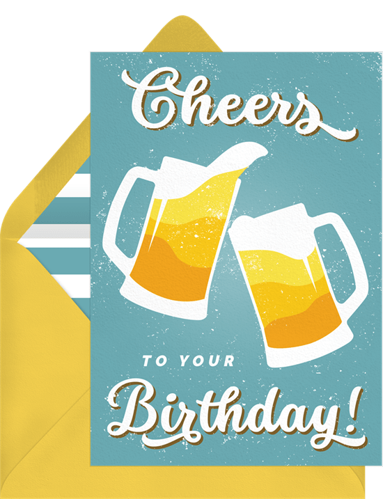 Birthday Cheers Cards in Blue