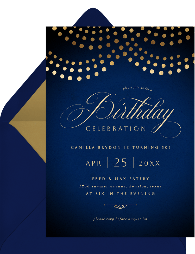 adult birthday invitation card template