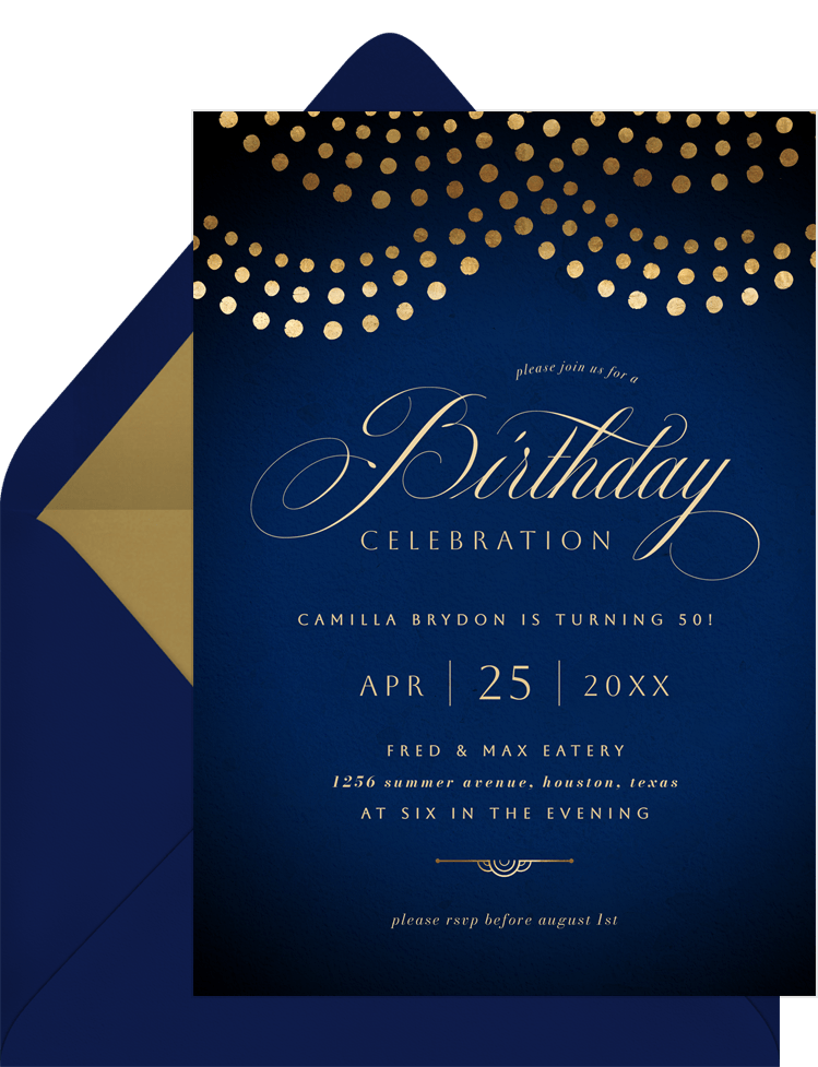 adult birthday invitation card template