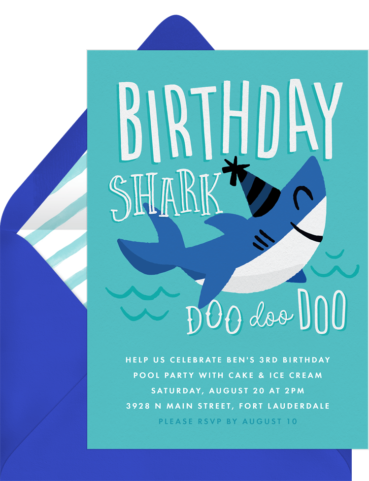 Birthday Shark Invitations