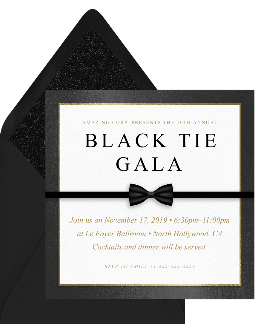black and white tie affair